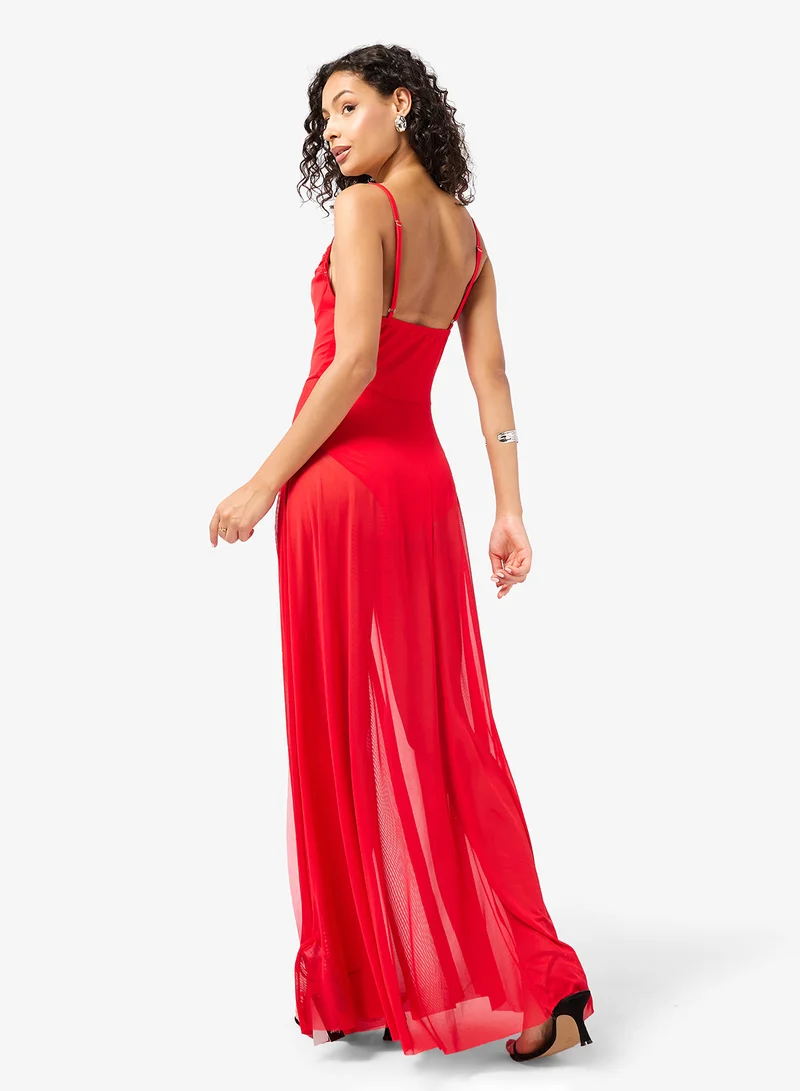 جينجر Strappy  Corset Bodice A Line Dress